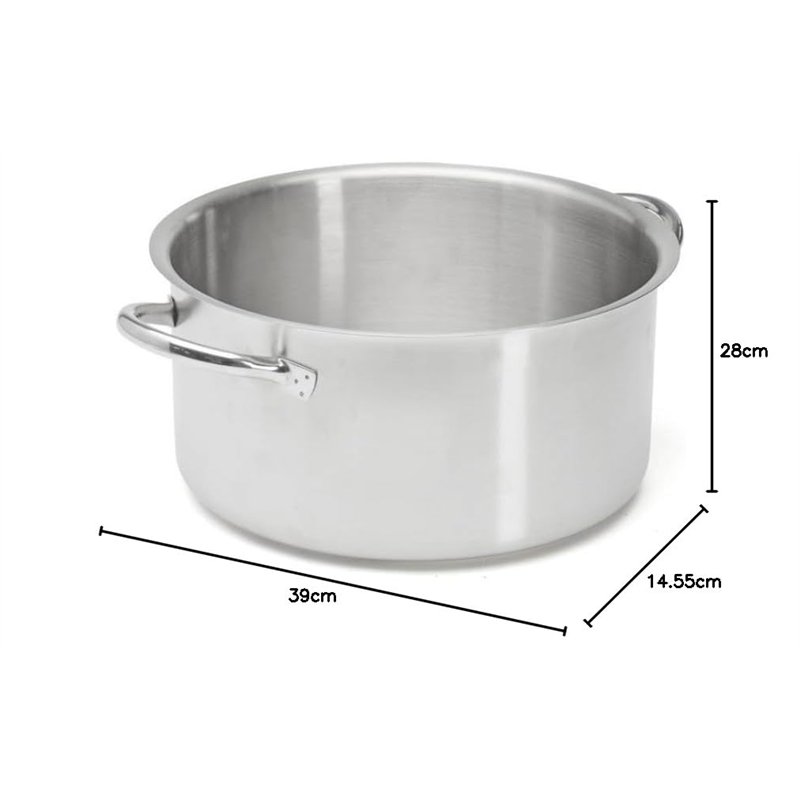 Image secondaire de De Buyer - Faitout sans couvercle en inox PRIM'APPETY - 28 cm - Sans PFAS, Inox 18/10 de Qualité Professionnelle, Fond Magnétique