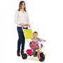 Smoby - Tricycle Be Fun Confort Rose - Vélo Enfant Dès 10 Mois - Evolutif - Canne Parentale avec Sacoche - Arceau de Sécurité - 