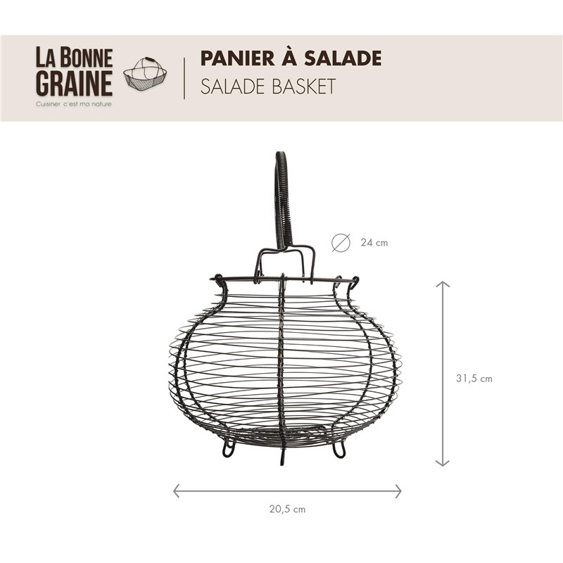 Image secondaire de LOUIS TELLIER - Panier à Salade, Corbeille à Oeufs - Idéal pour Essorer sa Salade ou en Décoration - Vieux Fer - Qualité Supérie