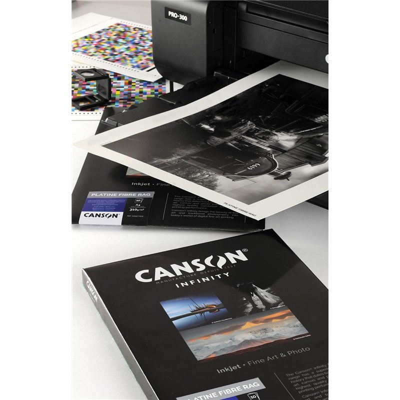 Image secondaire de CANSON Infinity - Platine Fibre Rag - Boîte 25 feuilles de papier photo baryté A4 brillant - 310g/m² - Blanc Pur