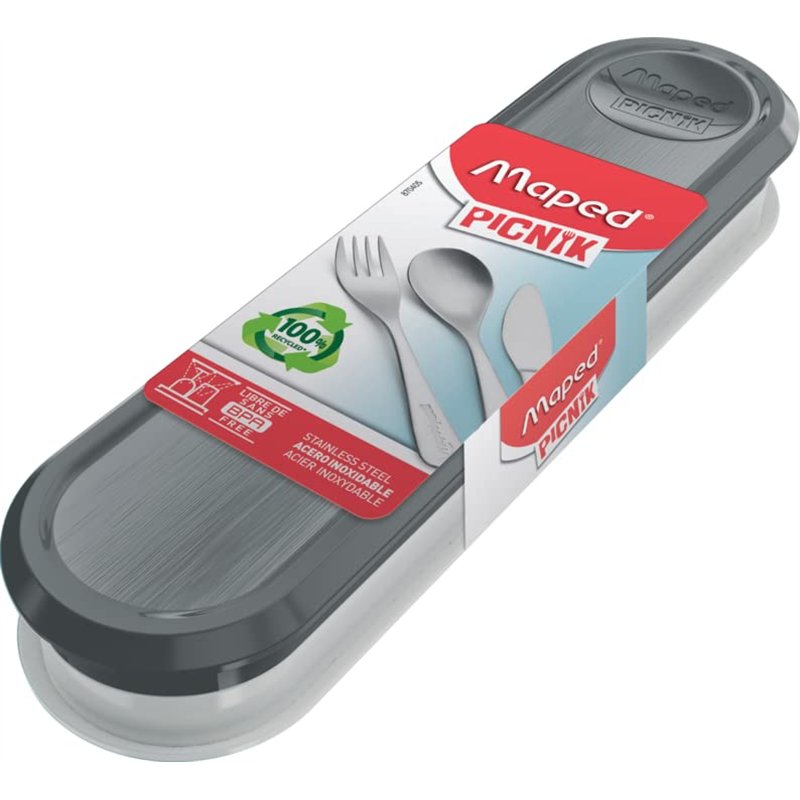 Image secondaire de Maped Picnik Adulte - Ensemble de Couverts Transportables - Acier inoxydable - Boite et Couverts Nomades, pour le Bureau et Déplacements