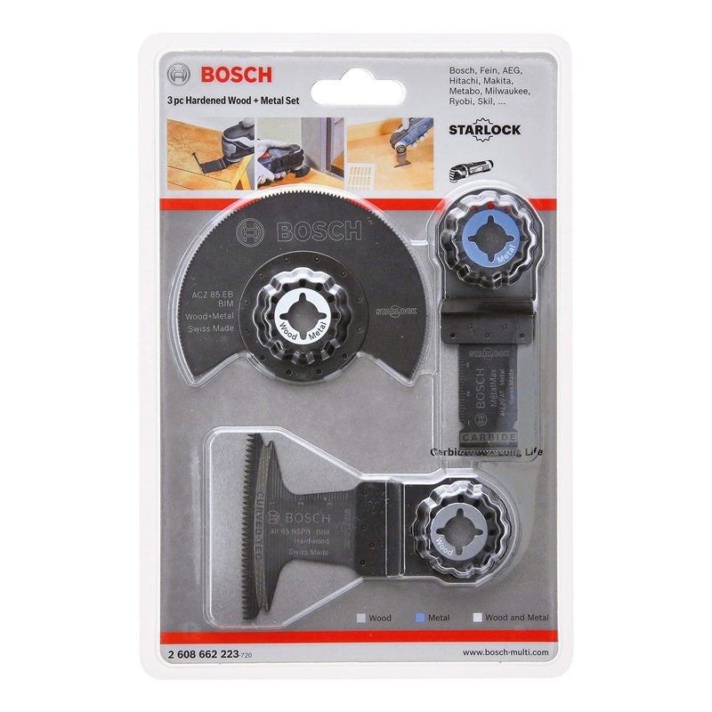Bosch Professional 3 Pièces Jeu de Lames Plongeantes et Segment Starlock (pour Bois et Métal, Outil Multifonction Accessoire) -