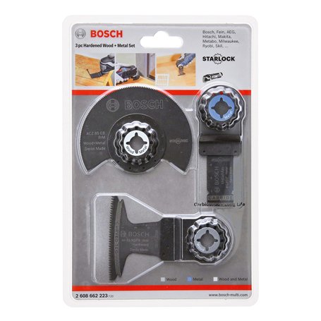 Bosch Professional 3 Pièces Jeu de Lames Plongeantes et Segment Starlock (pour Bois et Métal
