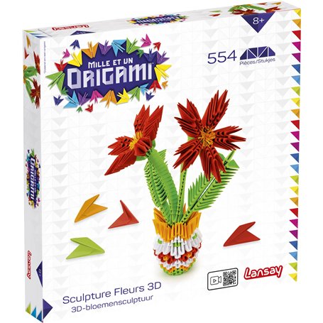 Mille et Un Origami - Sculpture Fleurs 3D - Activités Manuelles - Dès 8 ans - Lansay