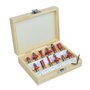 Coffret de 12 Fraises Défonceuses - 8 mm - Fraise droite à rainure - à congé - chanfrein - doucine - affleurer - 1/4 de rond
