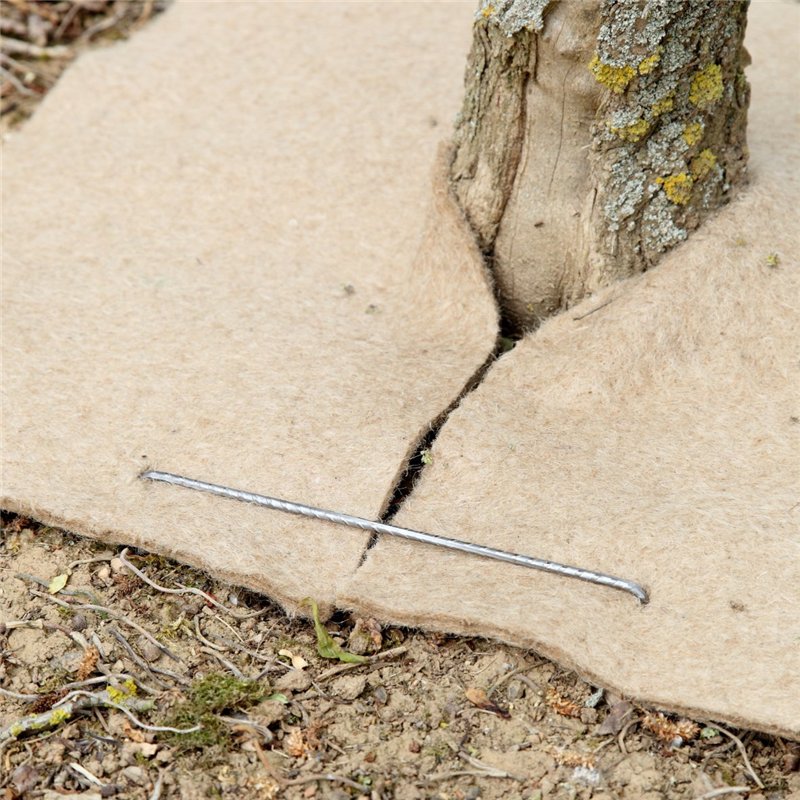 Image secondaire de Flandria Lot de 100 Agrafes de paillage Ø3.7mm biseautées acier cranté 20x20x20cm - Fabrication Française