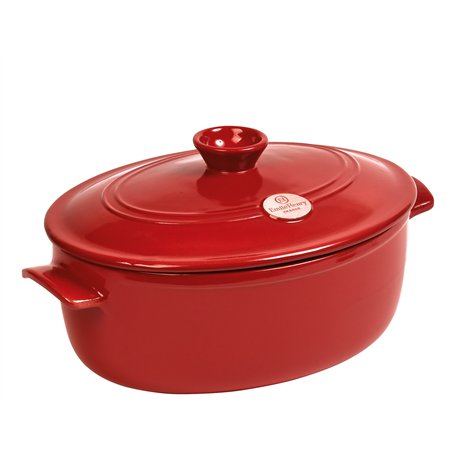 Emile Henry Eh344560 Cocotte Ovale Céramique Rouge Grand Cru 33
