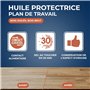 STARWAX - Huile Protectrice Plan de Travail- Nourrit en Profondeur-Protèges des Taches et de la Chaleur- Apte au Contact Aliment