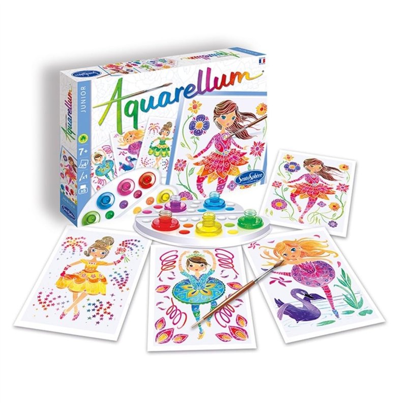 SentoSphère - AQUARELLUM JUNIOR - BALLERINES - Kit peinture - Peinture Aquarellable Magique - A partir de 7 ans - fabriqué en Fr