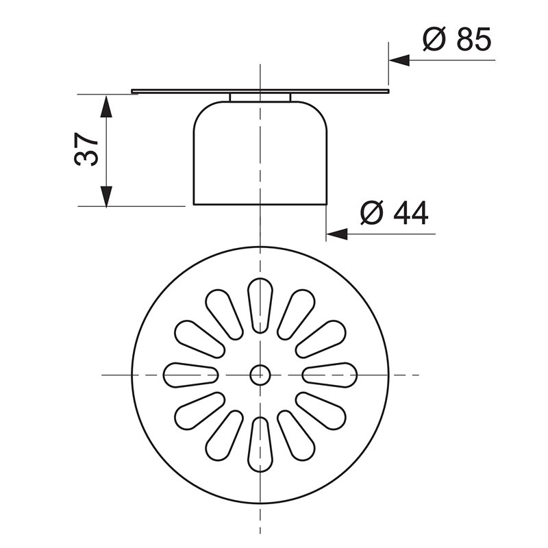 Image secondaire de Wirquin 39235003 Grille universelle de remplacement pour bonde d'évier D85, chromé