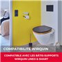 Wirquin 55722890 Plaque de commande wc suspendu double chasse Square noire compatible avec les bâti-supports Wirquin Lineo et Sm