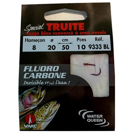 RAGOT VMC Hameçon Truite Bleu Fil Fluorocarbone N°8 fil Ø 20/100