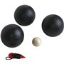 WDK PARTNER 3 Boules DE PÉTANQUE Noires Mat STRIEES 720G