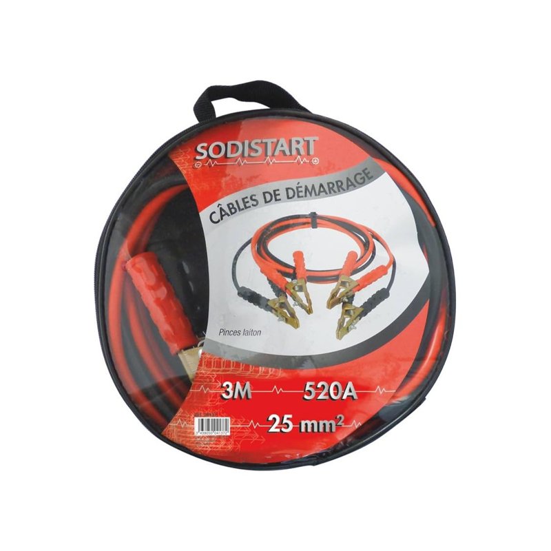 Image secondaire de CABLE DEMARRAGE CCA 25 MM² PINCES LAITON 2X3M 650A