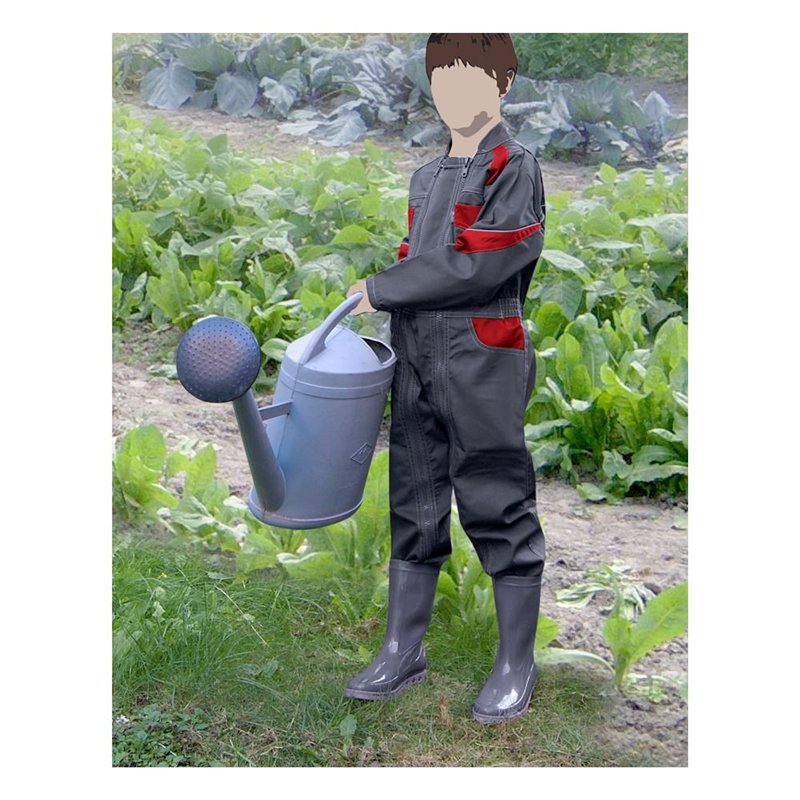 Image secondaire de LMA 400921 TOURNESOL Combinaison Double Fermeture, Gris/Rouge, Taille 6A