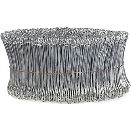 EDMA - Liens à Boucles Galva Ø 1 x 120 mm - 1000 Attaches de Fil à Doubles Boucles pour Machine à Liage – 960452 – Accessoires d