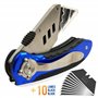 couteau pliant + 10 Lames Black Blade SK2 (Durée de vie 3 fois supérieure)