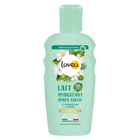 LOVEA - Lait Hydratant Après-Soleil Visage & Corps - Monoï De Tahiti & Aloe Vera - Hydrate & Apaise La Peau Pendant 24h - 98% D'