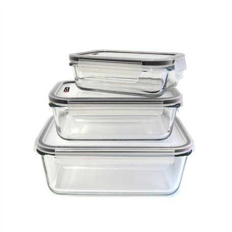 Cuisy KB5667 3 Cocotte en Verre avec Couvercle 22 x 17 x 9 cm