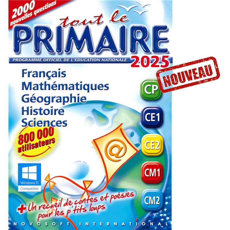 TOUT LE PRIMAIRE 2025 sur clé USB (Windows 7, 8, 10, 11)