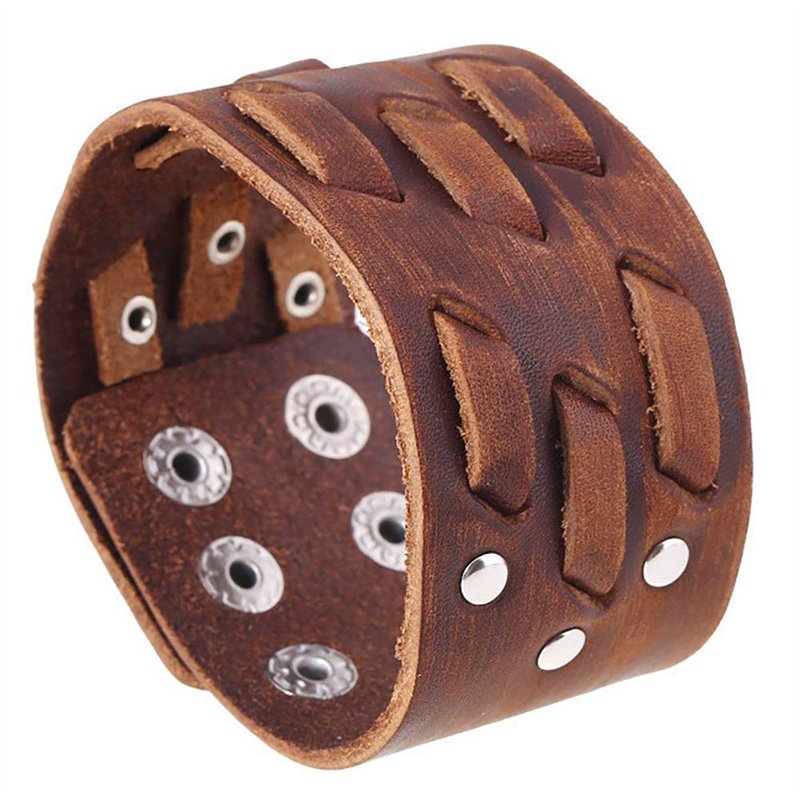 ZENSE - Bracelet de force homme en cuir véritable ZB0237