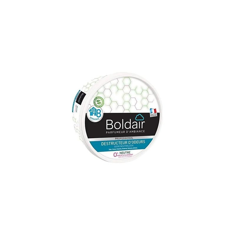 BOLDAIR - Gel destructeur d'odeur Neutre - Neutralise les odeurs - parfume - Produit gel solide - Multi application - durée 8 semaines