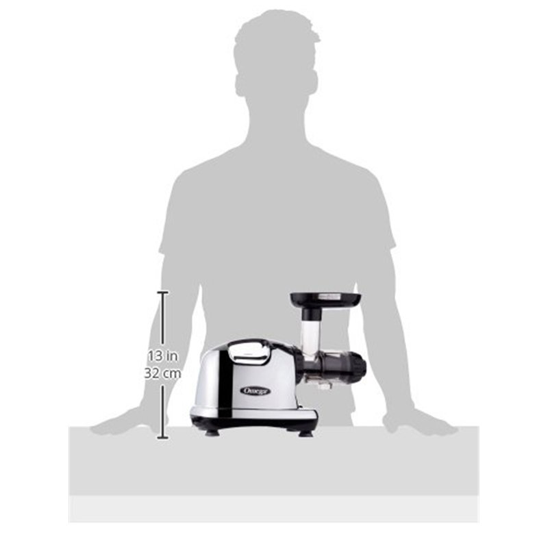 Image secondaire de Omega 8226 Extracteur de Jus Chromé 36,8 x 16,5 x 39,4 cm, Argenté