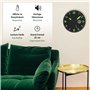 Fishtec - Horloge Murale Design Moderne - Pendule Silencieuse et Écran Température Digitale - Convient pour la Cuisine, Bureau,