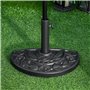 Outsunny Pied de Demi-Parasol Demi-Pied Socle de Parasol Base de lestage Ciment HDPE Motif Fleurs cannulation pour parasols Ø 35