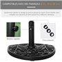 Outsunny Pied de Demi-Parasol Demi-Pied Socle de Parasol Base de lestage Ciment HDPE Motif Fleurs cannulation pour parasols Ø 35
