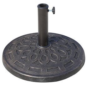Outsunny Pied de Parasol Base de lestage Parasol Rond résine Imitation Fonte Motif Rosace Ø 49 cm Poids Net 14 Kg Bronze