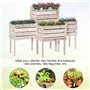 Outsunny Jardinières sur Pieds carrés potagers - Lot de 4 jardinières sur Pied modulables - dim. 50L x 30l x 60H cm - Inserts d'