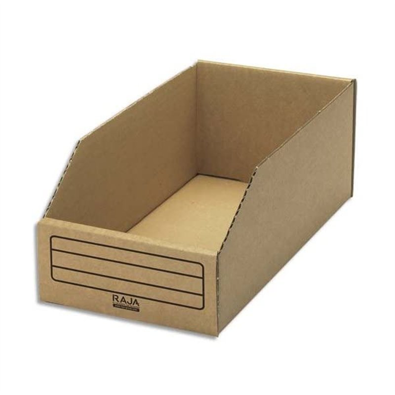 EMBALLAGE Paquet de 50 bacs bec de stockage en carton brun - Dimensions : L15,1 x H11,2 x P30,1 cm