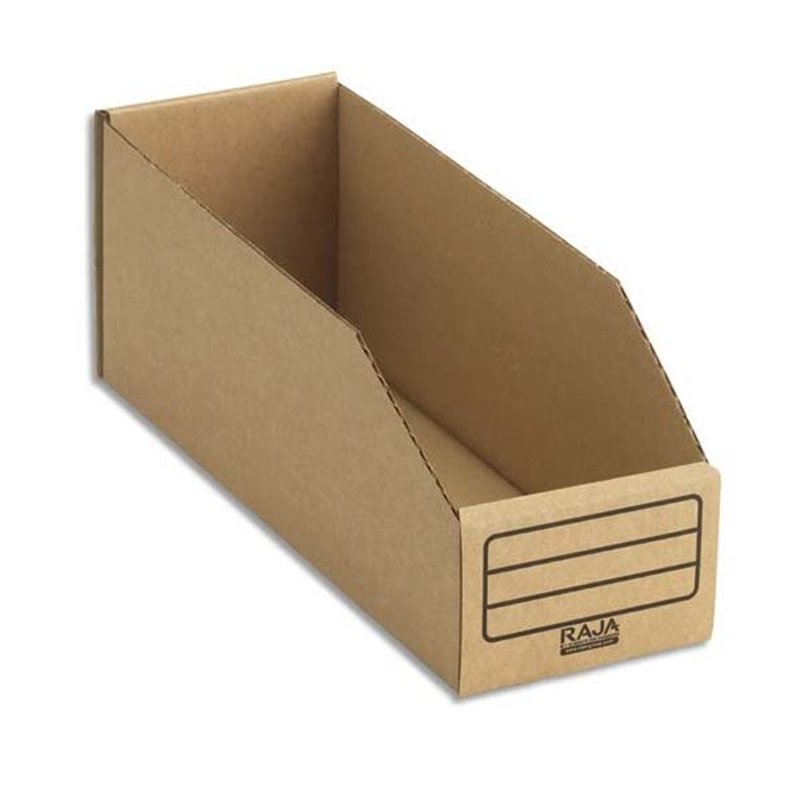 EMBALLAGE Paquet de 50 bacs bec de stockage en carton brun - Dimensions : L10,1 x H11,2 x P30,1 cm