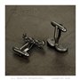 BOBIJOO JEWELRY - Paire de Boutons de Manchette Originale Laiton Moustache Gris Souris Chic Raffiné