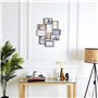 HOME DECO FACTORY - HD4213 - Cadre Photo Multiple Pele-Mele 10 Vues Bois et Blanc deco Souvenir - Beige Marron