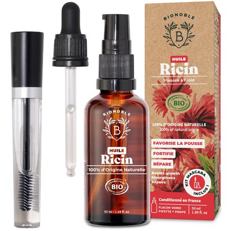 Bionoble Huile de Ricin Bio 50ml + Kit Mascara