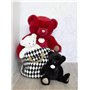 DOUDOU ET COMPAGNIE - Ours en Peluche - 37cm - Noir et Paillettes - Collection Ours La Peluche - Tout Doux pour les Câlins - Idé