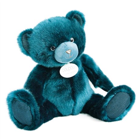 Doudou et Compagnie - Ours En Peluche Paillettes - 37cm - Bleu Canard- Ours Collection - DC3591