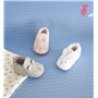 DOUDOU ET COMPAGNIE - Chaussons Bébé - Modèle Gris Adorable - Chaussons Doux Et Chauds Avec Frimousses Brodées - Taille Naissanc