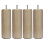 MARGOT 3700527815763 Caméléon Cylindre Lot de 4 Pieds de lit Bois Vernis naturel Hauteur 20 cm