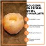Bougeoir en Cristal de Sel Himalaya Rock 1kg - 100% Authentique Cristal de Sel d'Himalaya Naturel - Sculpté à la Main - Porte-Bo