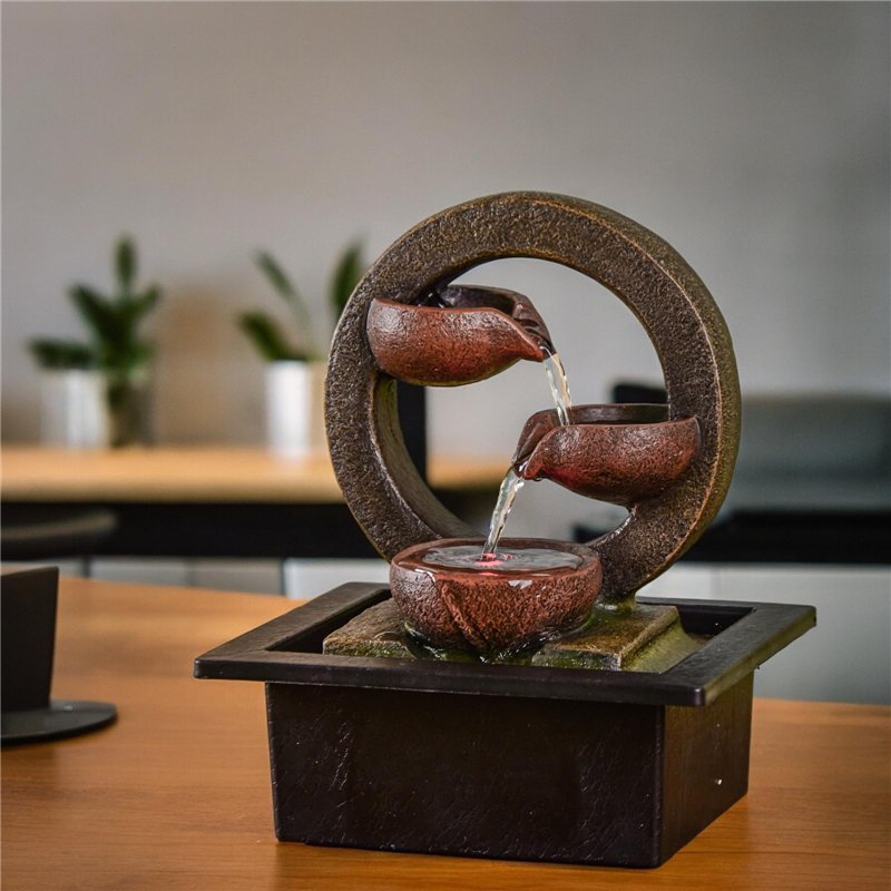 Image secondaire de ZEN'LIGHT, Fontaine d'Intérieur Zen Terai, Décoration d'intérieur Originale, Ecoulement d'Eau Naturel- Eclairage Led Multicolore