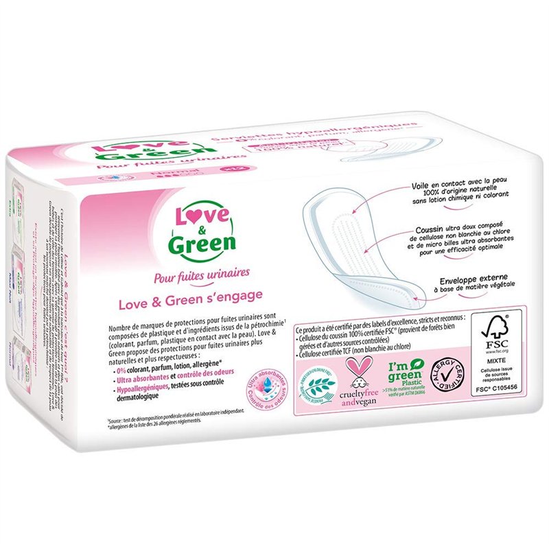 Image secondaire de Love & Green Serviettes Incontinence Normal x 12