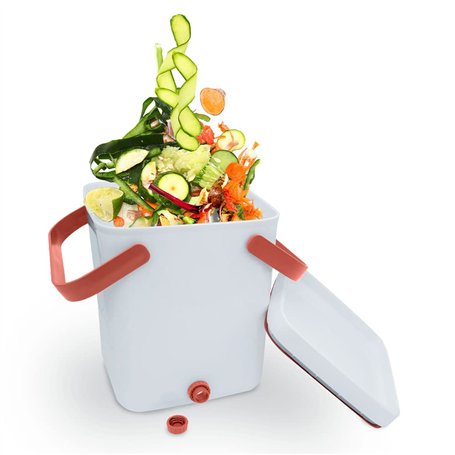 CÉCOA - Composteur de Cuisine Bokashi 10L | Seau à Compost Zéro Odeur | Compost Facile en Intérieur & Extérieur | Engrais Nature