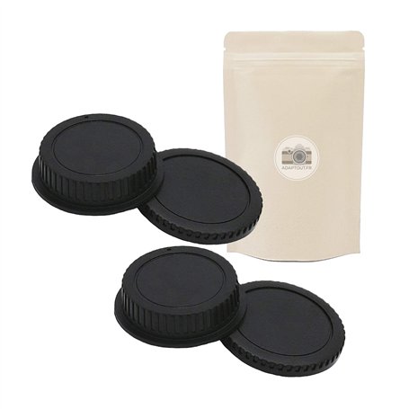 X2 EOS BO Cache Bouchon BOITIER + Arrière pour Objectif Monture Canon EOS EF EF-S Compatible Tous DSLR Canon - ADAPTOUT Marque F