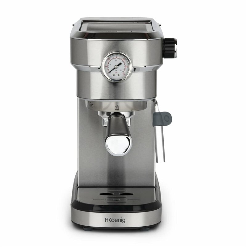 H.Koenig Machine Expresso Automatique Professionnelle Pression 20 Bar EXP820, Inox, Portable, Système thermoblock, 1.1L, Pompe b