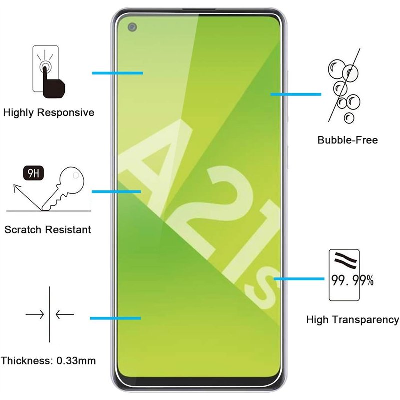 Image secondaire de NEW'C Lot de 2, Verre Trempé pour Samsung Galaxy A21s, Film Protection écran -sans Bulles d'air -Ultra Résistant (0,33mm HD Ultr