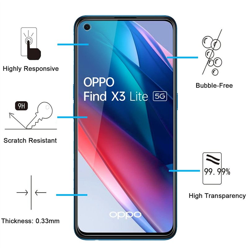 Image secondaire de NEW'C Lot de 2, Verre Trempé pour Oppo Find X3 Lite, Film Protection écran -sans Bulles d'air -Ultra Résistant (0,33mm HD Ultra