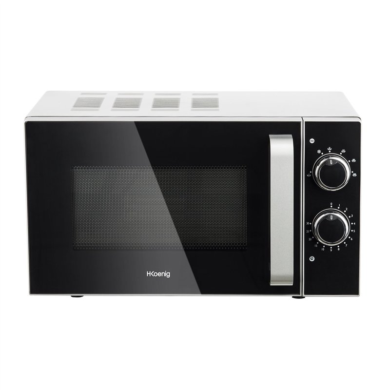 H.Koenig Micro-ondes Compact Design 20L VIO4, Puissant 700W, Plateau tournant 24,5cm, Multifonction 5 niveaux de chauffe et fonc